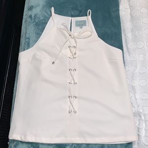 White detailed blouse